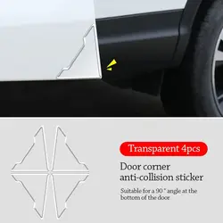 4PCS Car Door Corner Anti - Collision Protection Covers (Transparent)