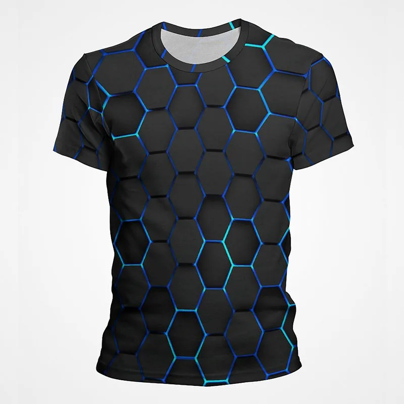 

Hexagon Honeycomb Hive 3D Printed T Shirt For Men Simple Geometry Design Women T-Shirt Casual Streetwear Y2k Oversized Tee Tops