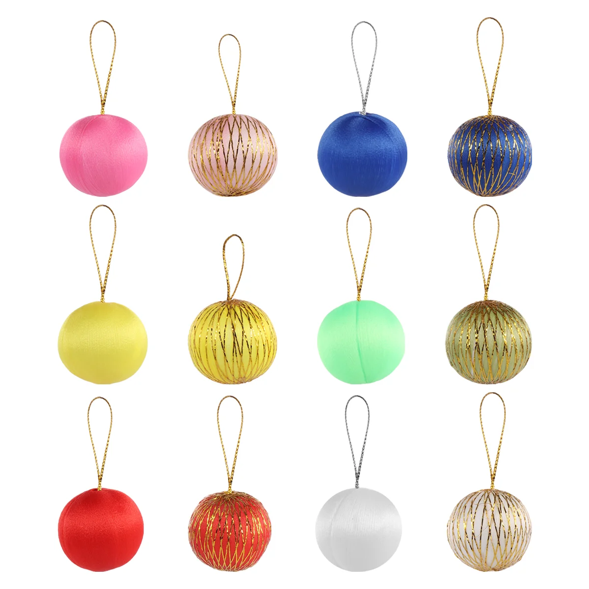 

48pcs Christmas Theme 3cm Winding Balls Christmas Tree Ball Ornaments