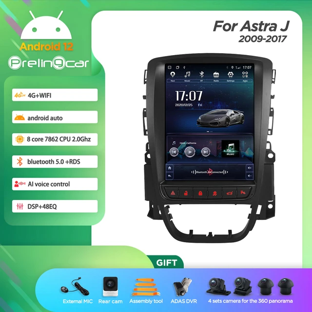 Prelingcar For Opel Astra J 2009-2014 Android 12 Car Monitor 8G+256G  Carplay DSP RDS GPS Built In 2din Radio Player 5.1HIFI - AliExpress