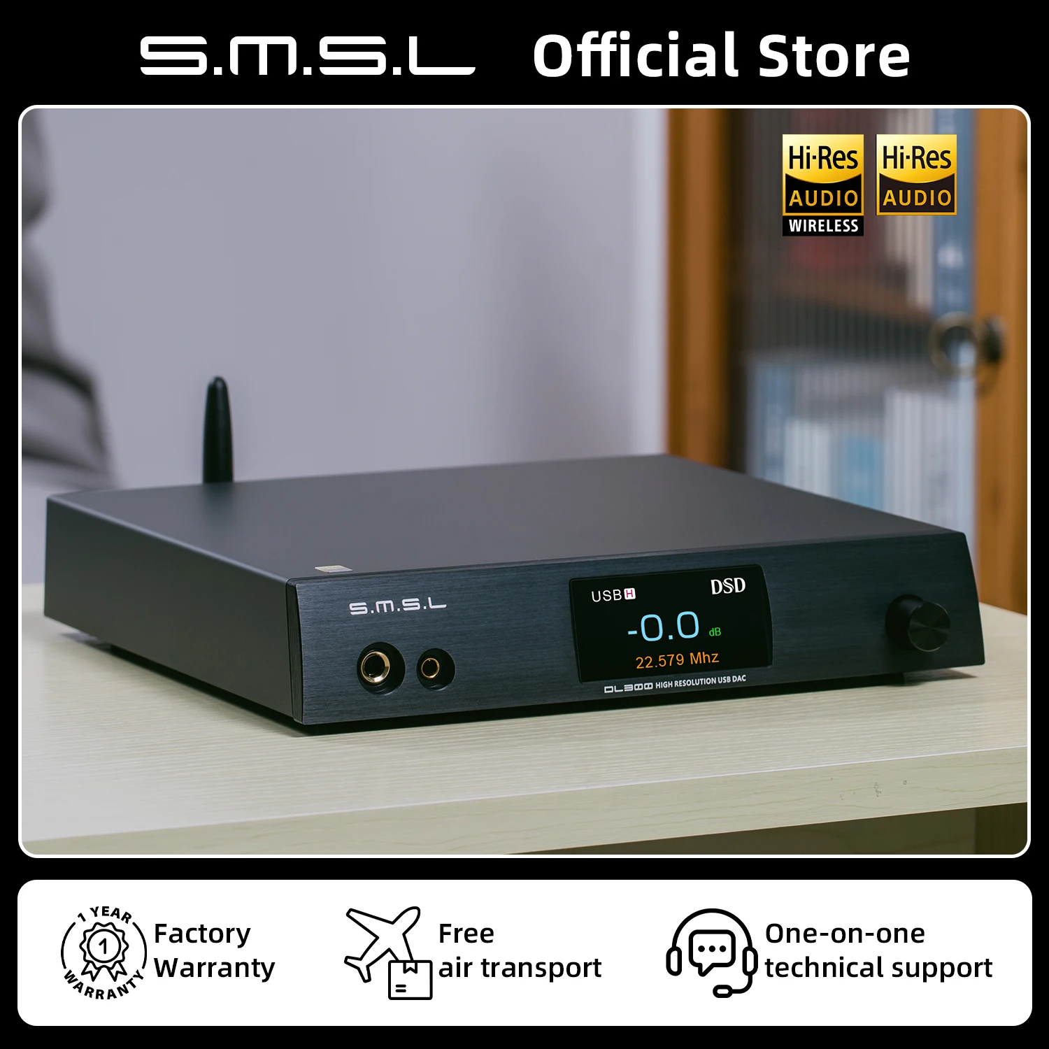 SMSL-DL300 dacおよびヘッドフォンアンプ,リモコン付き,ak4191