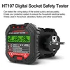 HT107D Socket Tester Digital Plug AC Voltage Detect RCD Test Socket Detector EU Plug Ground Zero Line Plug Polarity Phase Check 4