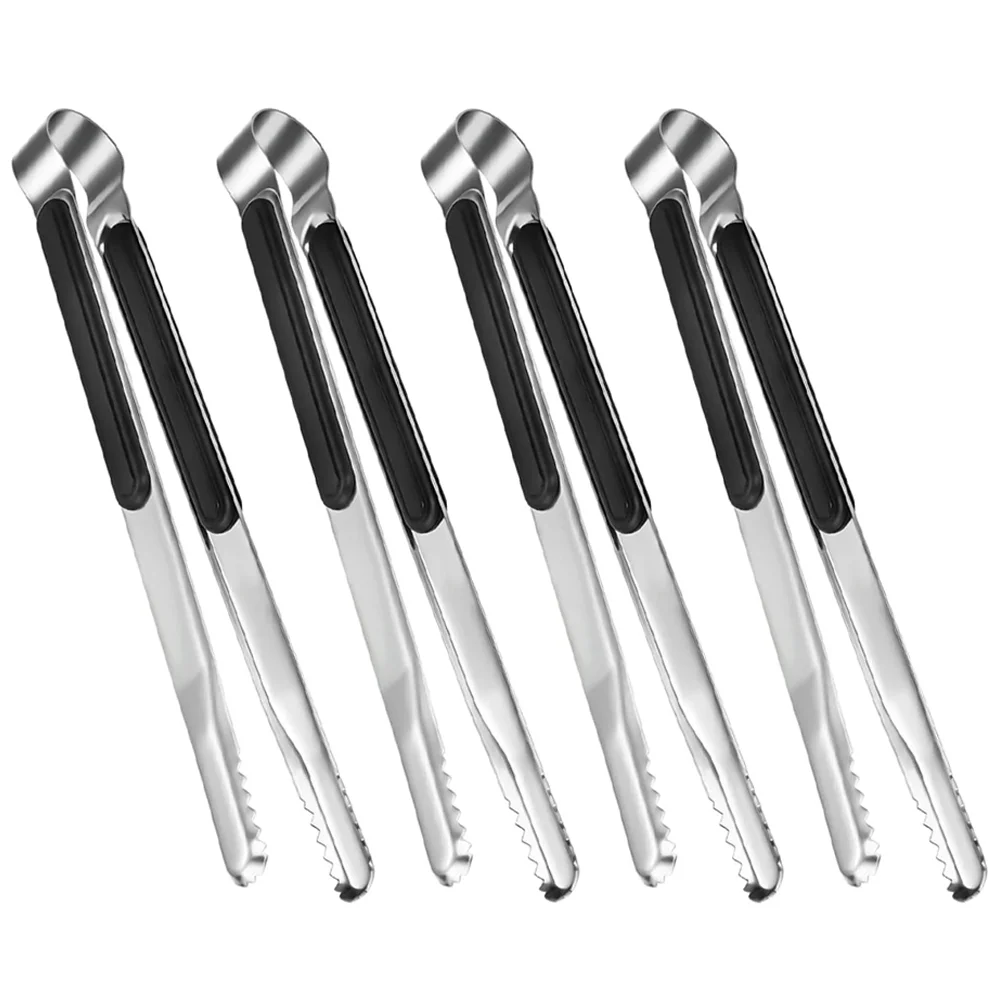 

4Pcs Convenient Food Tongs Multi-function Grill Serving Tongs Ergonomic BBQ Tongs Toast Supply