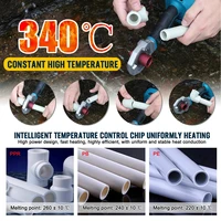 340° Cordless Water Pipe Machine Melter Plastic Welding Machine Melting Soldering Device Rechargeable Hot Melt Tool with Heads 2