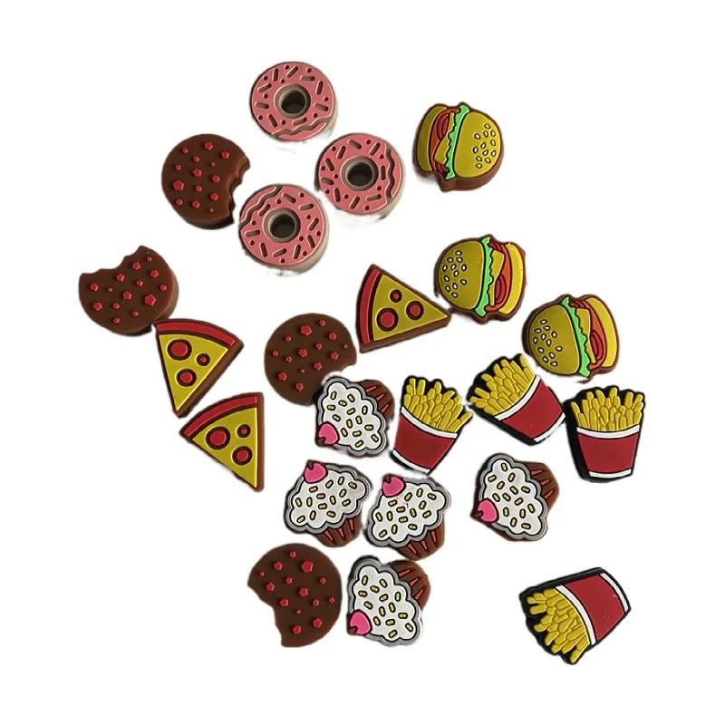 6PCS NEW Silcone Hamburger pizza Cookie Doughnut Tennis Racket Vibration Dampener Shock Absorber Tennis Racquet Dampers