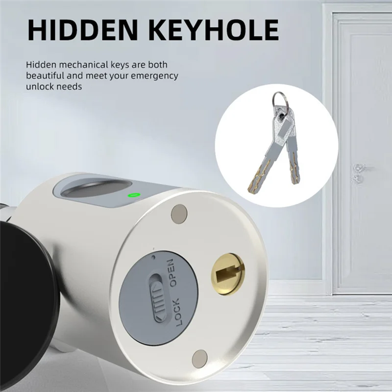 Y31A Home Cylinder Compact App Remote Bluetooth Door Lock Fingerprint Electronic Lock Black
