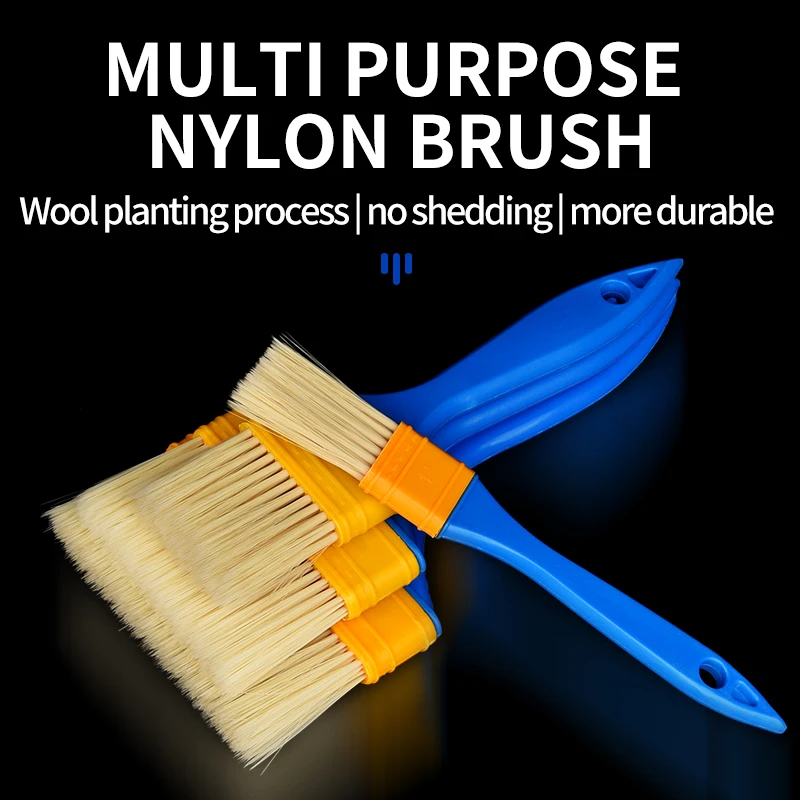 5PCS Multifunctional Paint Brushes with Wooden Handle Paint Brush for Wall And Furniture Clean Nylon Paint Barbecue Brush classroom calendar kid english edition hanging bag calendars for kids nylon adorable wall teaching size