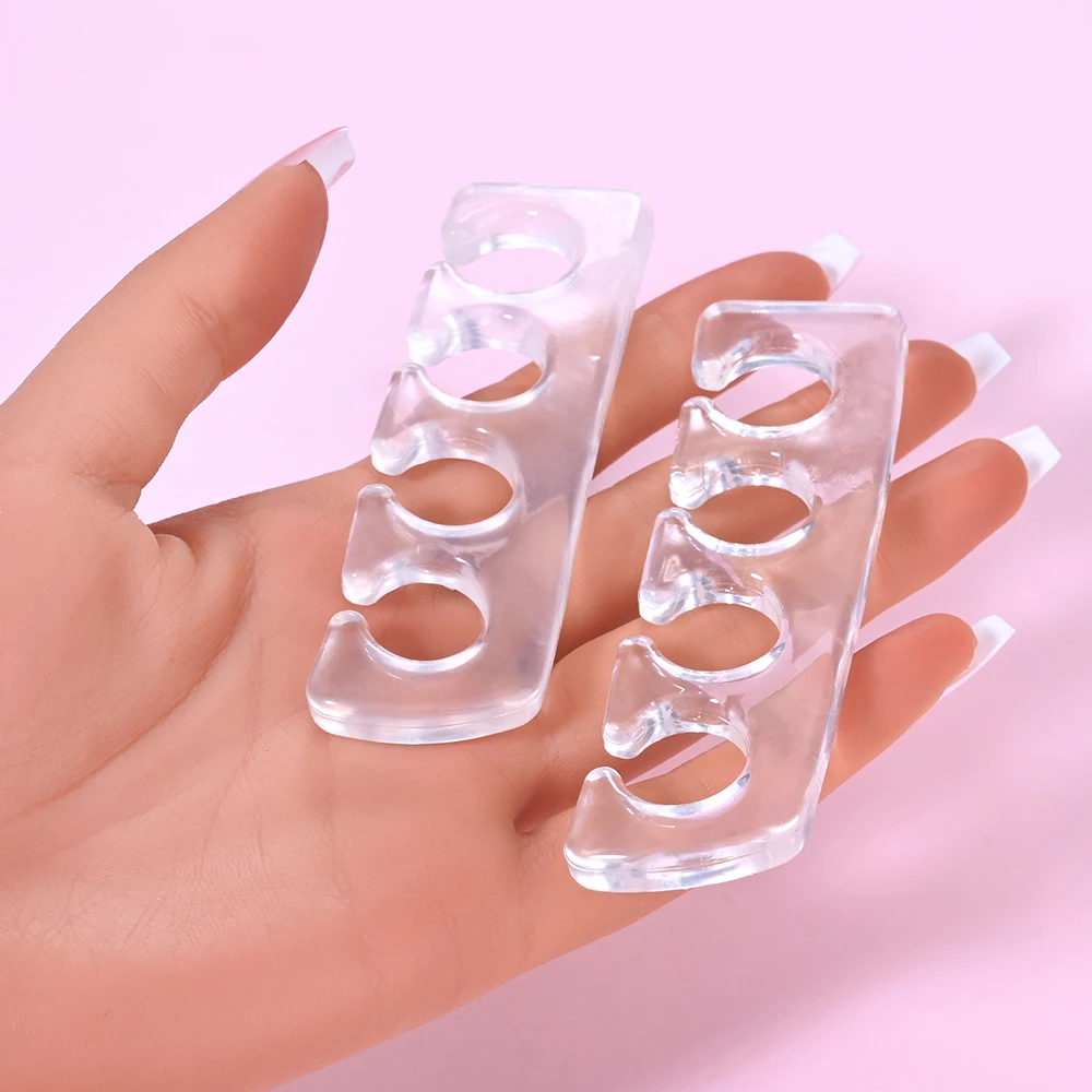 2Pcs/Lot Silicone Finger Toe Separators Soft Toe & Finger Separator for Separating Nails Polish Grooming Soft Gel Spacer