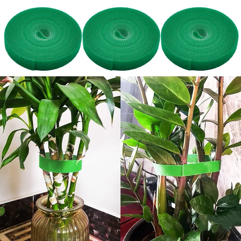 Plant Ties 2m Nylon Plant Bandage Tie Home Garden Shape Tape Hook Loop Bamboo Cane Wrap Support Accessories 3Pcs plant ties