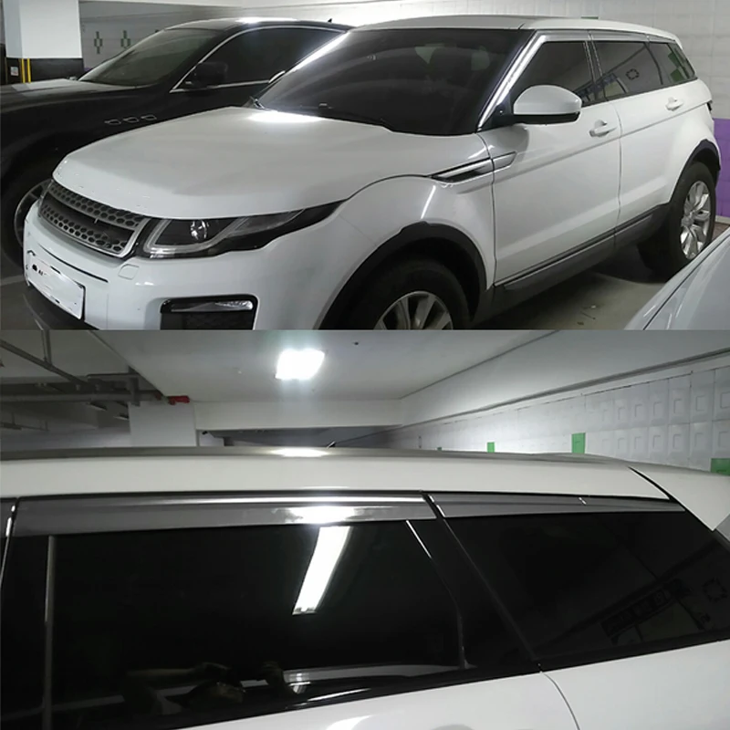 FIT For Land Rover Range Rover Evoque 2012- Black Chrome Door Window Visor Vent Shades Sun Rain Guard 6PCS waterproof