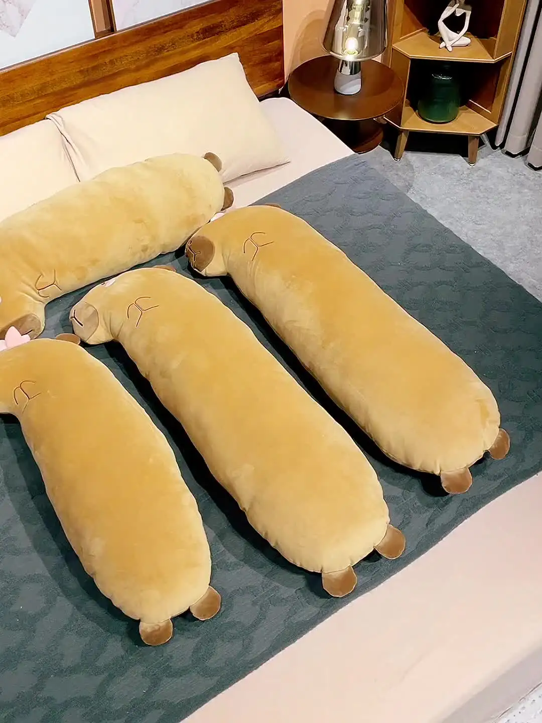 TOPLITHE Long Capybara Plush Body Pillow, Cute Large Capybara Sleeping Plushie Hugging Kawaii Stuffed Animal Gift For Kids Boys Girls Bedroom Sofa Decor(Brown,120cm