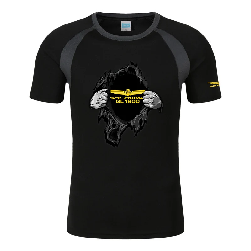 

Спортивная футболка Goldwing GL1800 GL1500 с принтом для мотоциклистов, Спортивная футболка для бега, Мужская дышащая спортивная одежда с коротким рукавом, восемь цветов