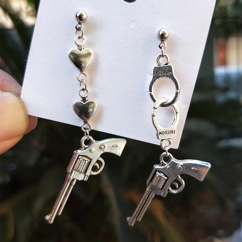 Creative Collection Punk Cool Cute Women Drop Dangle Earrings Ancient Silver Color Skull Knife Cross Pendant Handmade Jewelry dangle earrings drop earrings pendant earrings cross earrings