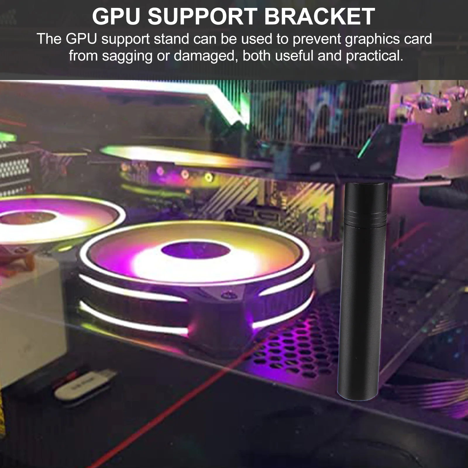 그래픽 카드 브래킷, GPU 새그 컴퓨터 카드 지지대 스탠드, 수직 장착 키트 버팀대