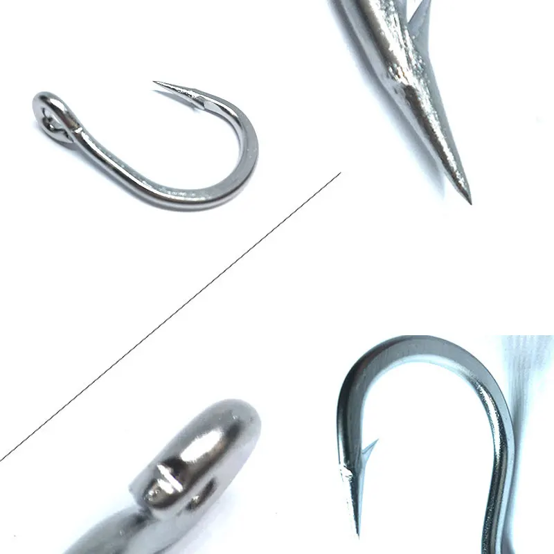 20-Pack Mustad Style Jigging Assist Hooks 1/0 To 9/0 - High Carbon Steel Saltwater Fishing Hooks