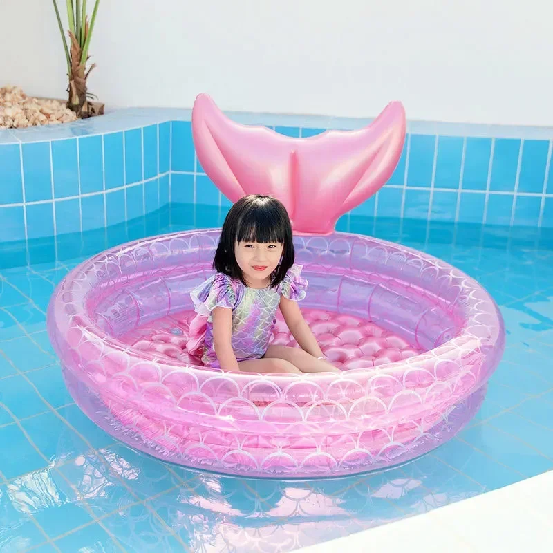 Mermaids Inflatable Pool Bathing Kids Summer Home Outdoor Swimming Pool Inflatable Square Swimming For Kids Gifts Girl inflatable swimming pool