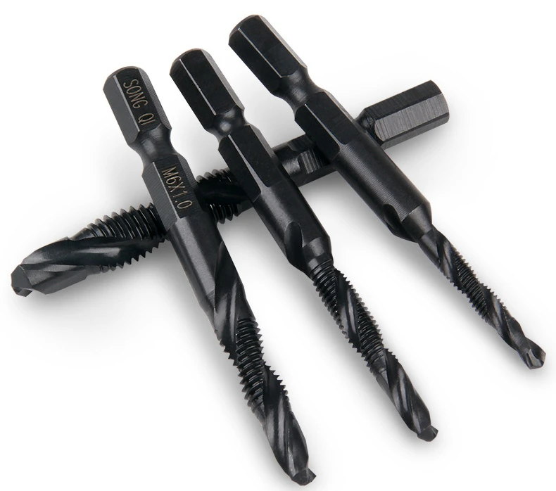 

Drill and tap hole integrated composite ribbon thread drill bit