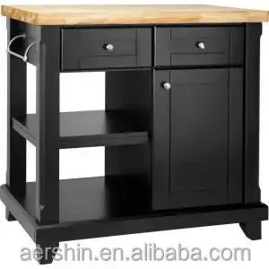 American Project Solid Wood Furniture Kitchen Cabinets Wood Kitchen Island
