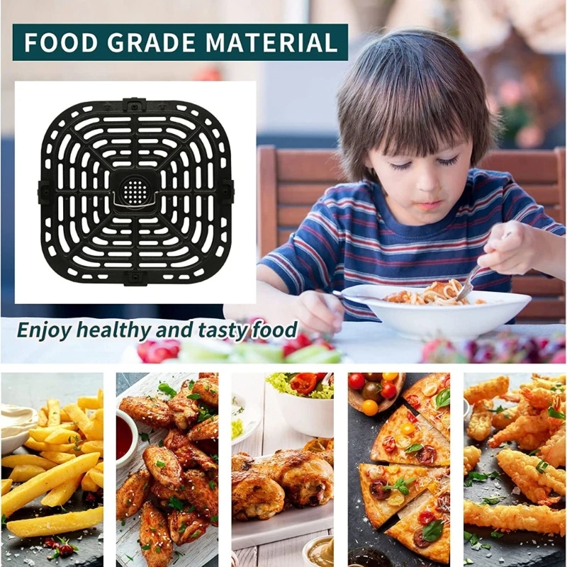 2 PCS Air Fryer Replacement Tray Air Fryer Accessories Part Grill Pan Crisper Plate for Instants Vortex 6QT Fryers