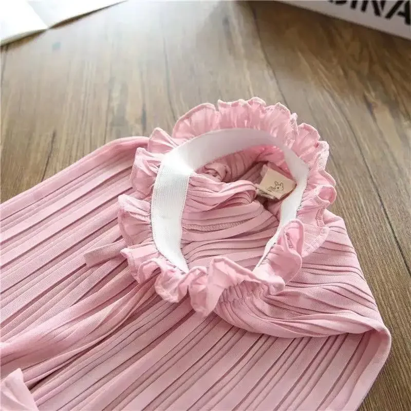 Girls' Ice Silk Wide-Leg Lace Pants 5