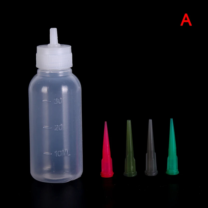 30ml Transparent Polyethylene Flux Alcohol Bottle for Dispenser Rosin Solder Paste Dispensing Bottle + 4pcs Needles Tool Parts flux core welding wire Welding & Soldering Supplies