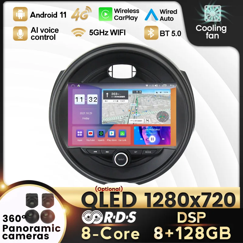 Android 11 Восьмиядерный 8 + 128G для BMW MINI Cooper F54 F55 F56 F60 2015-2020 автомобильный Dvd