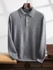 Men Cashmere Sweater Pullovers Autumn Winter Polo Collar Smart Casual Warm Knitted Soft 100% Cashmere Long Sleeve Clothing Tops 2