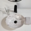 KEMAIDI Ceramic Vessel Sinks Oval Bathroom Sink Above Counter Vessel Sink with Faucet and Drain Combo 16 inch Marbling Vessel 2