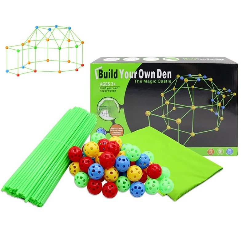 DIY Fort Construction Creative Toy Fort Building Kit 3D Castles Tunnels Tents Games Educational Play Tent Toys for Kids Gift 6
