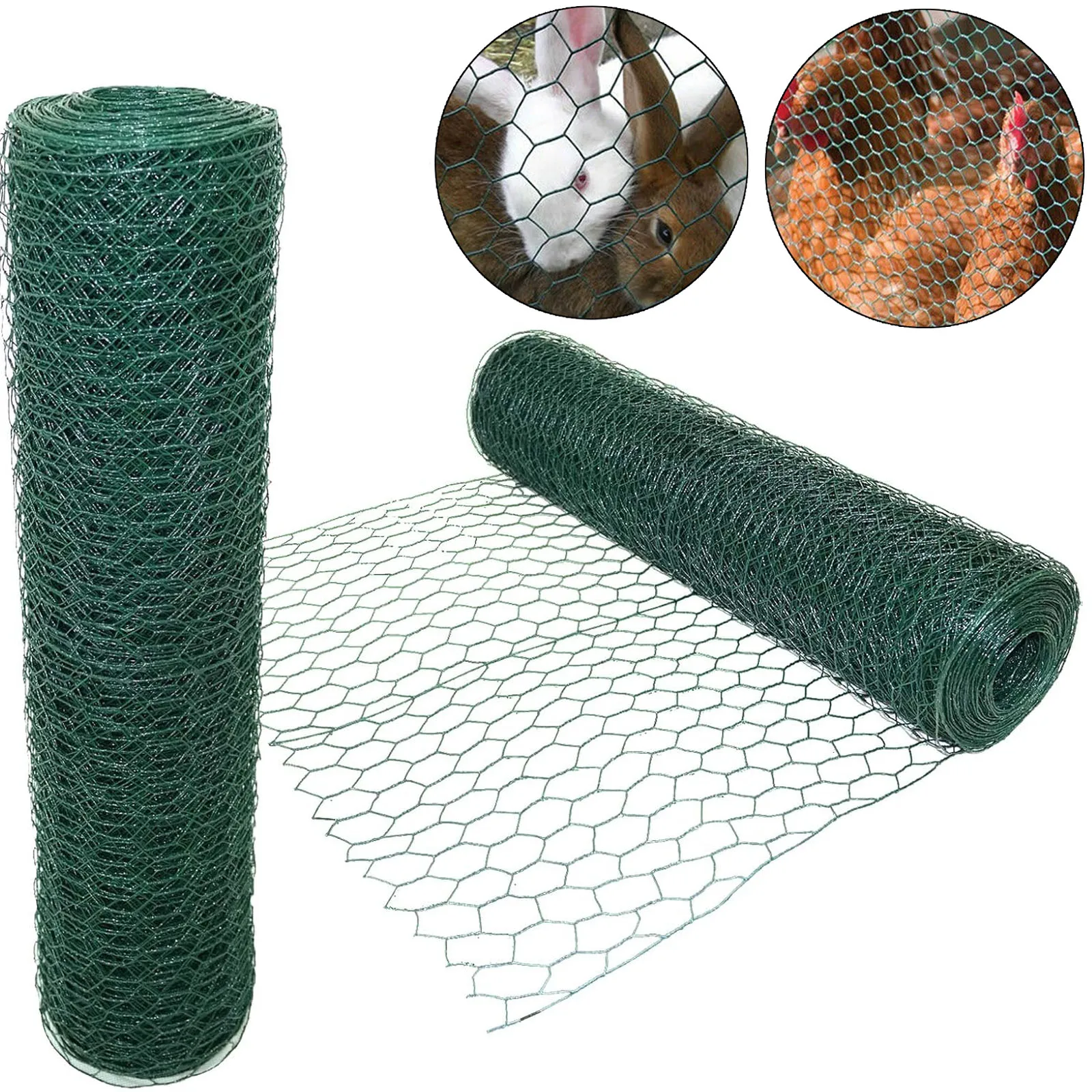 DayPlus PVC Coated Wire Fencing Galvanized Hexagonal Wire Mesh Garden Netting for Home Farm Chicken Poultry Netting Rabbit Duck - Image 2
