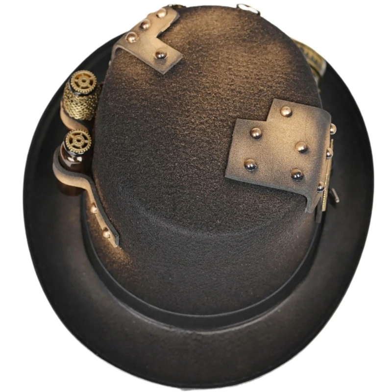 Beanie Hats Steampunk Top Hat For Men With Goggles Gay Hat Bowler Top gay top hat Gay Party Costume Carnival Nightclub