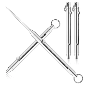 Portable Titanium Toothpicks Pocket Toothpicks Keychain Silver with Metal Toothpick Holder for Outdoor Picnic Camping Accessorie 1