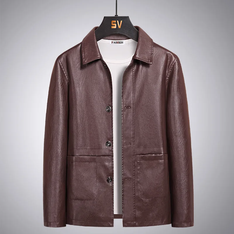 

Новинка 2024, Мужская однобортная потертая Женская куртка, Молодежная повседневная кожаная куртка с лацканами