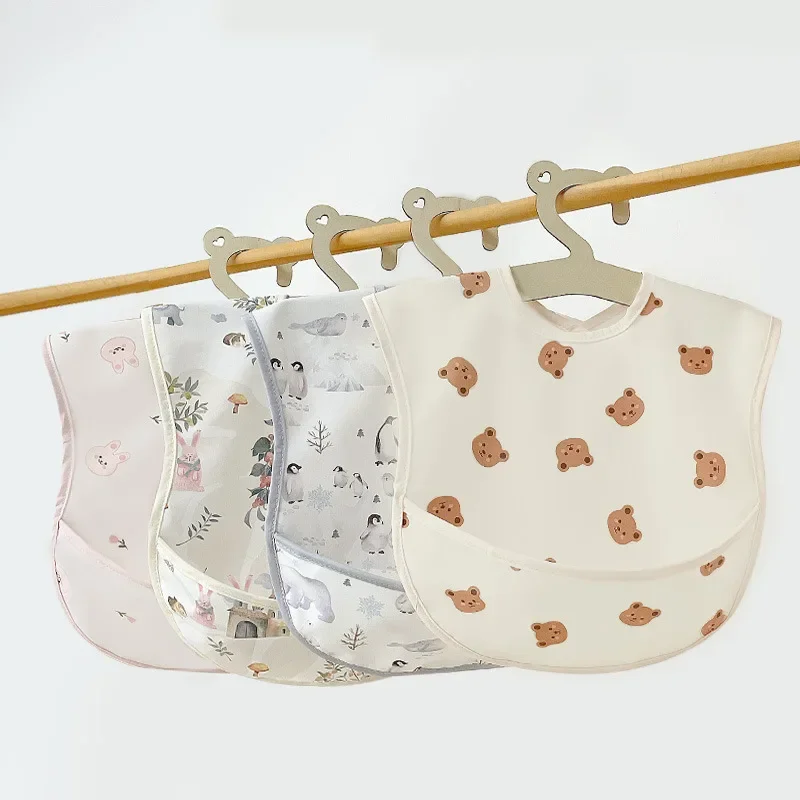 Waterproof Baby Bibs for Eating Baby Food PU Coated Children's Aprons Anti-Mess Feeding Smocks Made in China Suitable for Babies