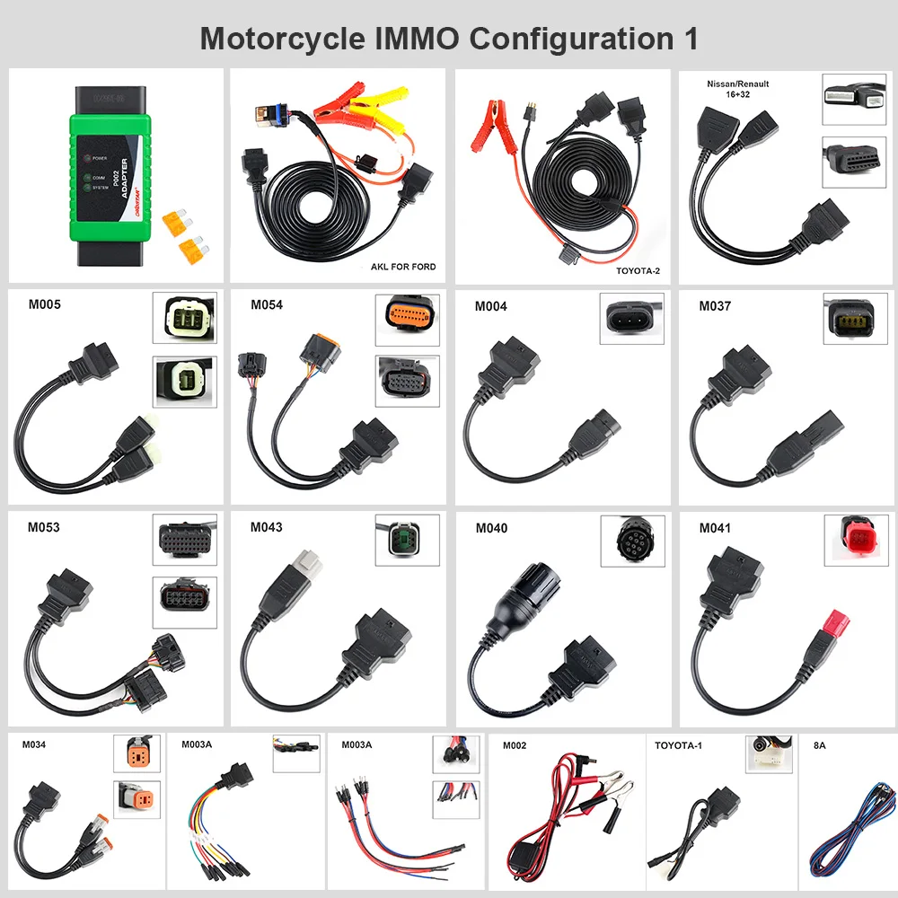 

Мотоциклетные комплекты OBDSTAR MOTO IMMO, полный адаптер, конфигурация 1 для X300 DP Plus X300 Pro4