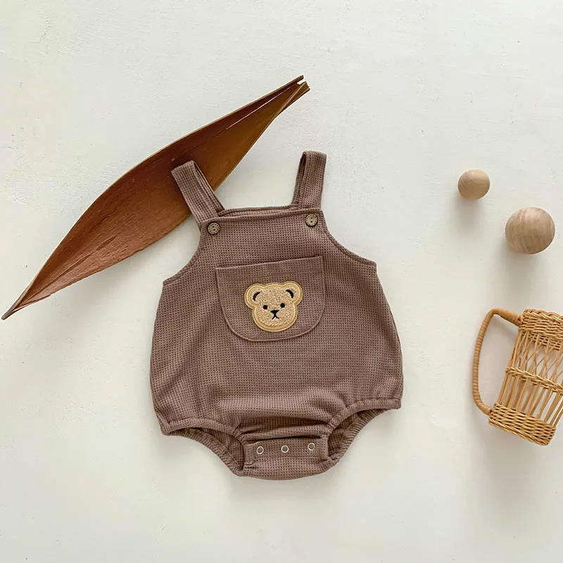 Summer Baby Boy Clothing Set Waffle Bodysuit Brief Tee