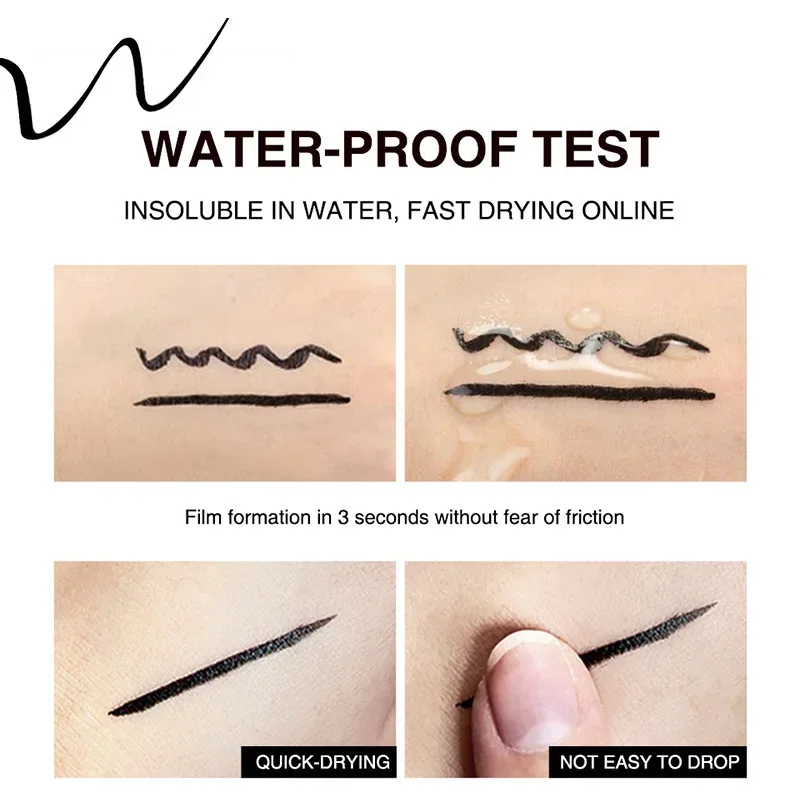 2 In 1 Eye Liner Brow Pencil Waterproof Lasting No-smudge Four Points Eyebrow Tattoo Pen Gray Brown Liquid Liner Makeup Cosmetic 6