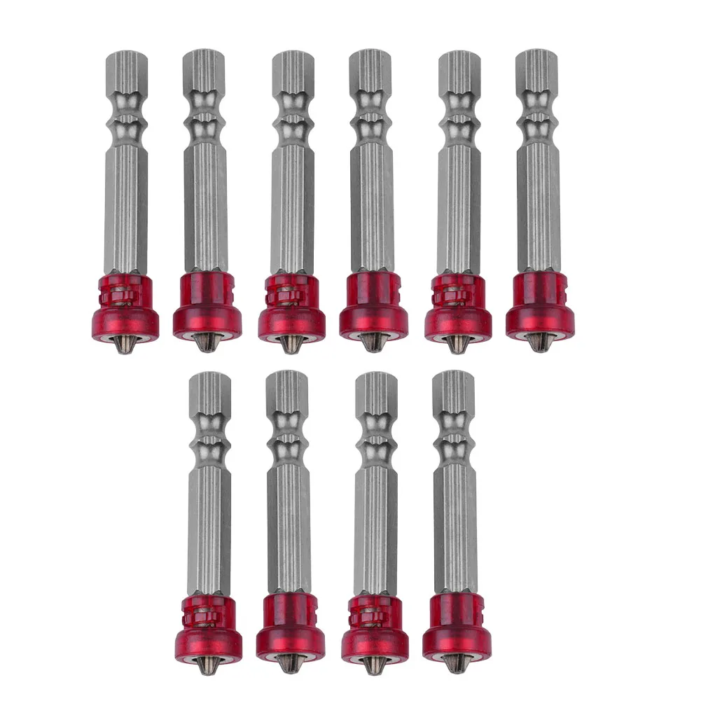 

Magnetic Screwdriver Bit PH2 Crosshead 14 In Hex Screwdriver Holder Ring Depth Stop for Board Protection 10pcs