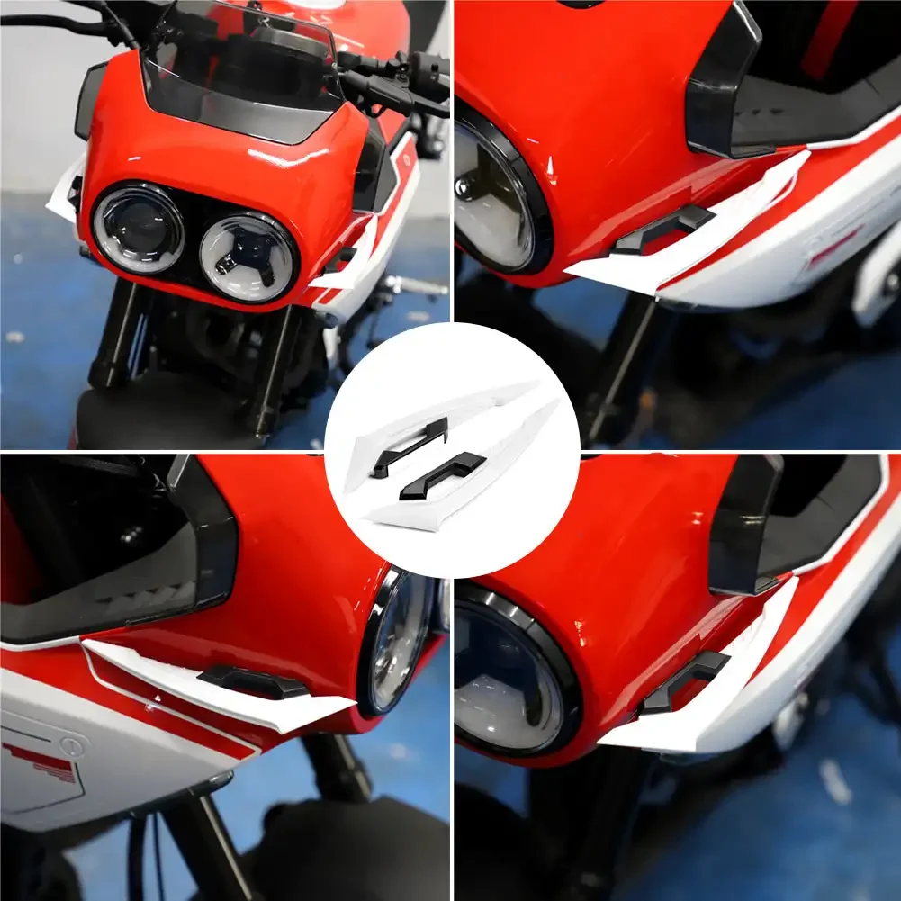 Motorcycle Winglets Front Side Spoiler Aerodynamic Wing Set Fixed Wind Wing Adhesive Decoration Stickers 2Pcs