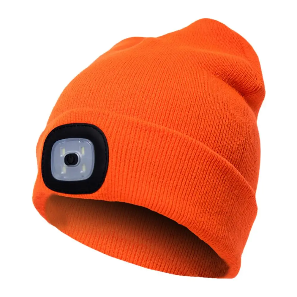LED Light Hat Outdoor Flashlight LED Beanies Knit Hat Warm