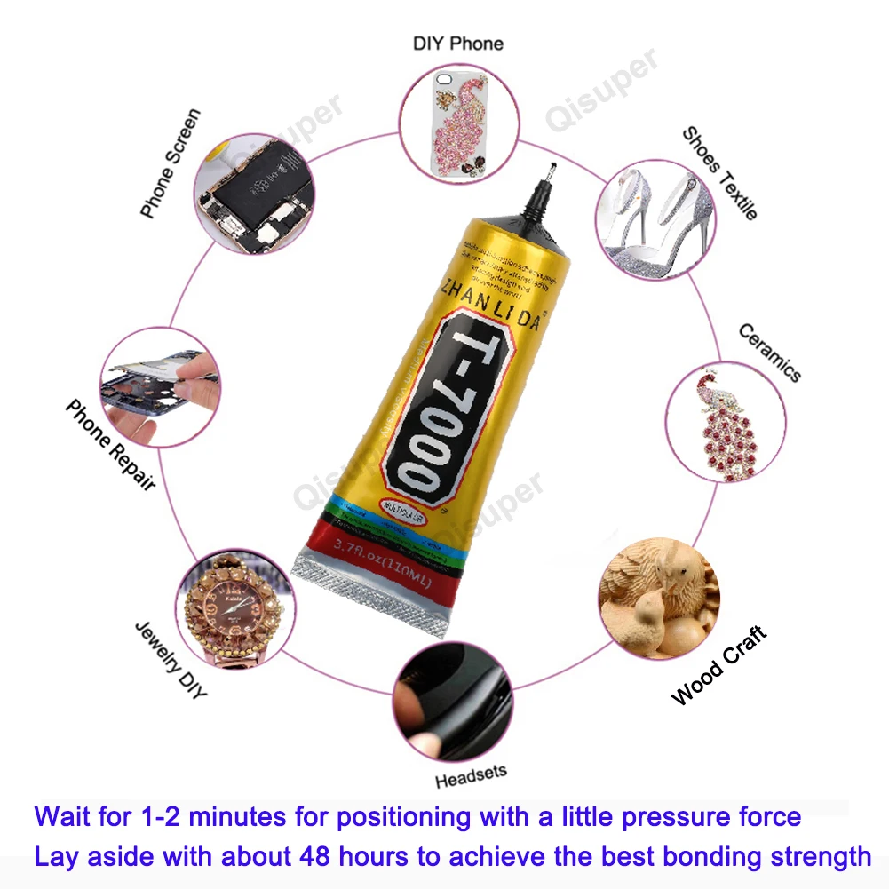 Black Glue Cellphone Screen Display Repair Contact Epoxy Adhesive E7000 Transparent Leather Silicone Super Sealant Bond Zhanlida 3