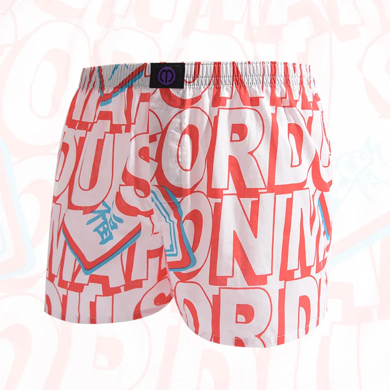 Pure Cotton Panties Chinese Mahjong For Men And Women Pattern Comfortable Breathable Shorts For Home Leisure