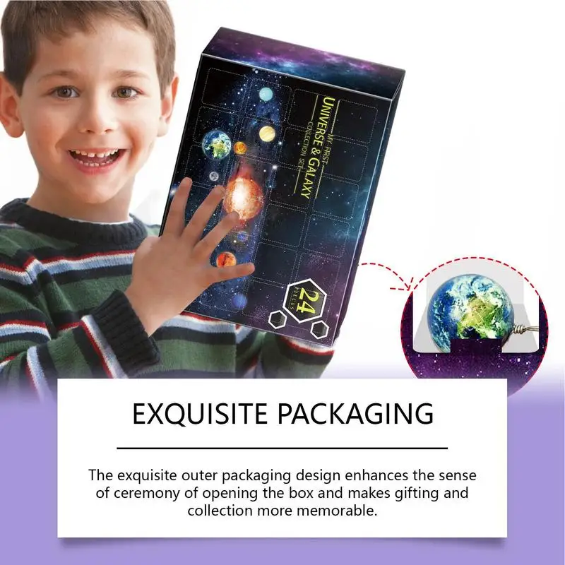 Christmas Jewelry Calendars Planet Jewelry Kit Universe Planet Collection Kit 24 Days Earrings Necklace Countdown Calendar