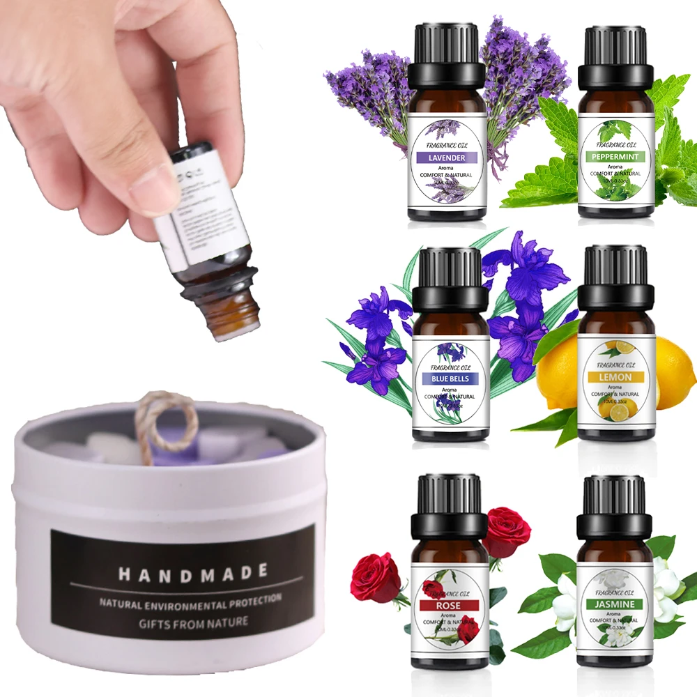 Essential oil flavoring Organic essential oils Fragrance oil 10ml Water-soluble Coco Essential Oil Humidifier Fragrance Oil Pure Natural Diffusive Aromatherapy Air Freshening Lemon Rose
