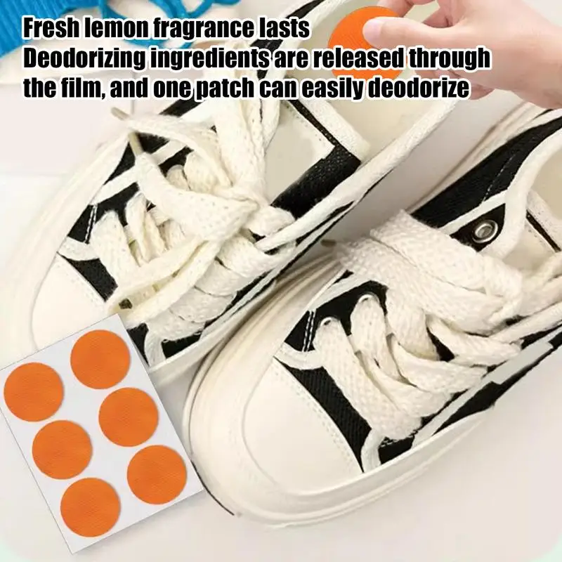 60cs Shoe Odor Elimination Pad Foot Odor Eliminator Freshness Comfortable Shoe Stickers Lemon Scent Deodorizing Insole Stickers
