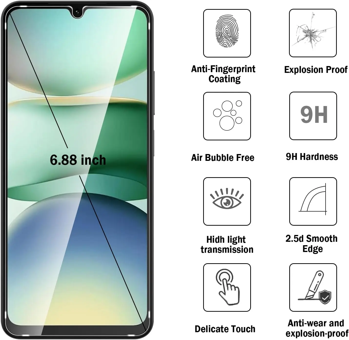 High-Definition Anti-Drop Tempered Glass Screen Protector with Intelligent Features