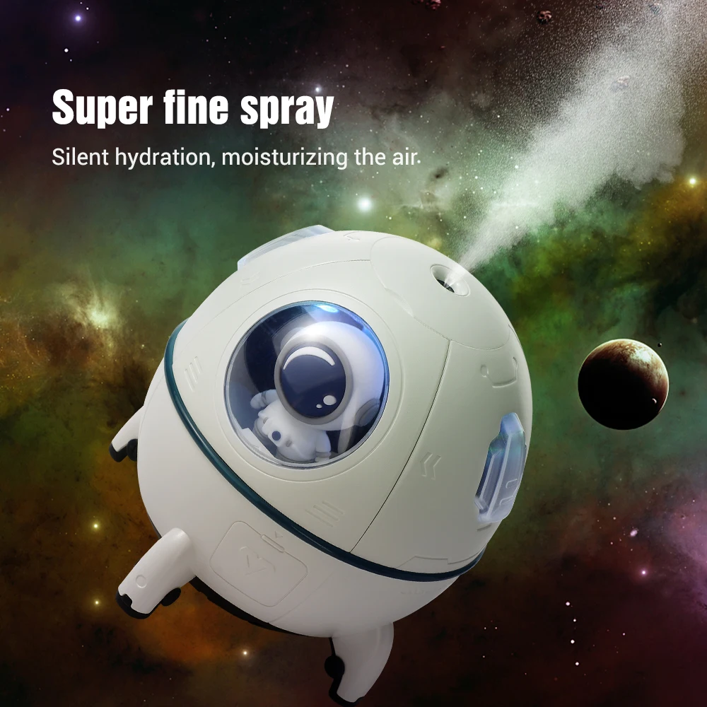 Portable Mini Air Humidifier 220ML Space Capsule Cool Mist Desktop Aromatherapy Water Diffuser with Led Light for Kid Gift 3