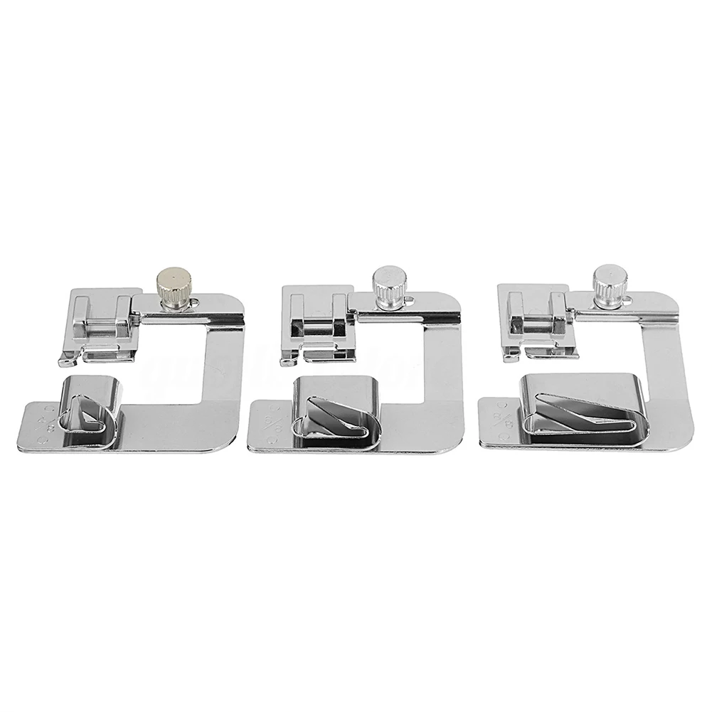 3Pcs/Set Home Sewing Machine Foot Presser Rolled Hem Feet for Brother Singer