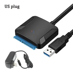 High - Speed USB 3.0 to SATA External Adapter with Power Supply (With US Plug)