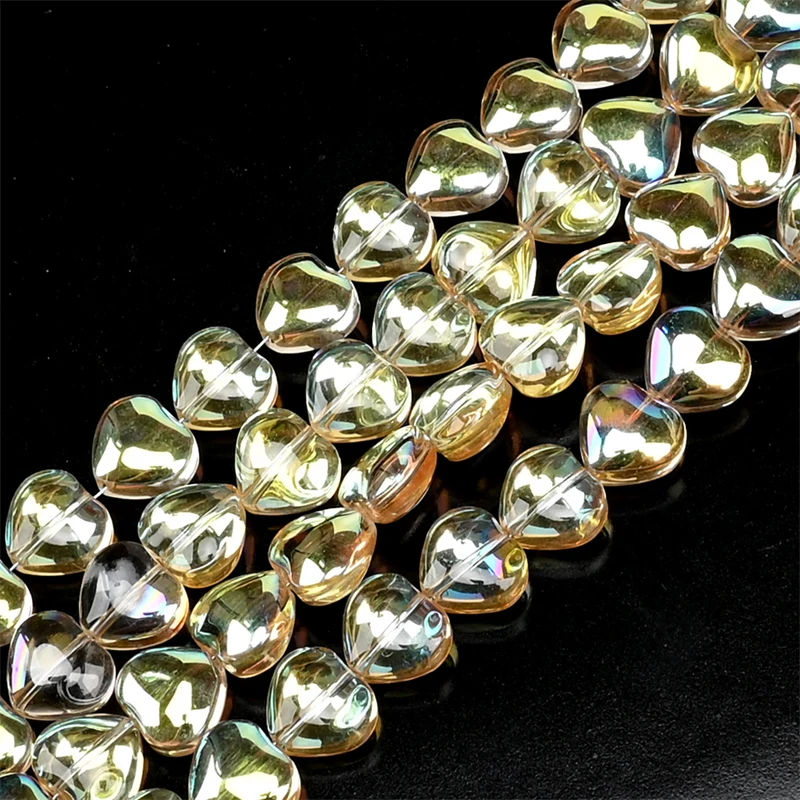 30 Stück 10 mm Pfirsich-Herz, glänzende Farben, Kristallglasperlen, Herzform, Charm-Perlen für Halskette, Armband, Ohrringe, DIY-Schmuckherstellung – Detail 15